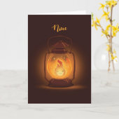 ニース考えズ・オブ・ユーがキャンプでかわいい・ランタンと カード (黄色い花)