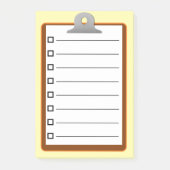 ニース茶色のクリップボード白い紙チェックリスト4" x 6" ポストイット (正面)