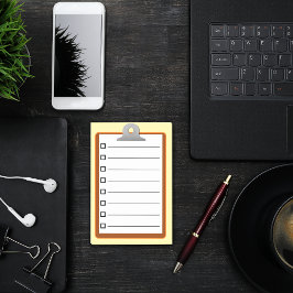 ニース茶色のクリップボード白い紙チェックリスト4" x 6" ポストイット