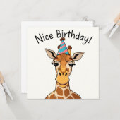 ニース誕生日カード – Giraffe Edition カード (正面/裏面インサイチュ)