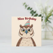 ニース誕生日カード – Owl Edition カード (スタンド正面)