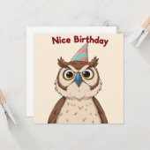 ニース誕生日カード – Owl Edition カード (正面/裏面インサイチュ)