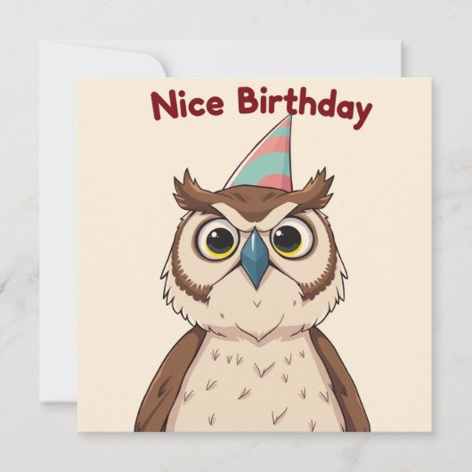 ニース誕生日カード – Owl Edition カード (正面)
