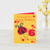 ニース誕生日レディバグ年齢カード カード (黄色い花)