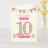 ニース10誕生日Primroses Bunting Card用 カード (黄色い花)