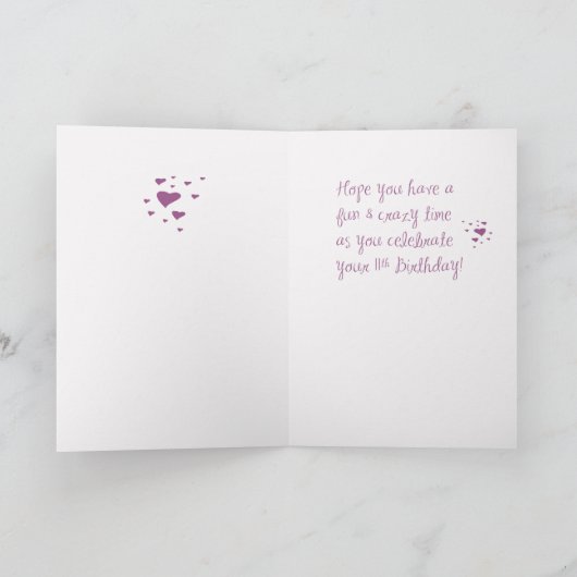 ニース11誕生日熱狂するソックス カード (内部)