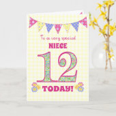 ニース12th誕生日Primroses Bunting Card用 カード (黄色い花)