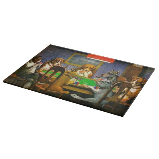 ニース・ドッグス遊ズトランプのポーカーのカシアス・マルセル カッティングボード (角)