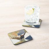 ニース・フランス上空のヴィンテージ旅行ポスター コースター (右側)