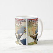 ニース・フランス上空のヴィンテージ旅行ポスター コーヒーマグカップ (正面右)
