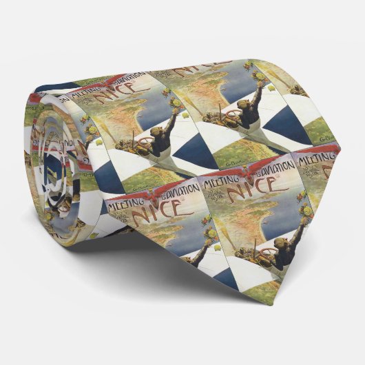 ニース・フランス上空のヴィンテージ旅行ポスター ネクタイ (ロール)