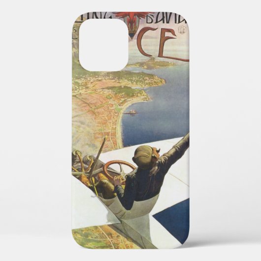 ニース・フランス上空のヴィンテージ旅行ポスター Case-Mate iPhoneケース (裏面)
