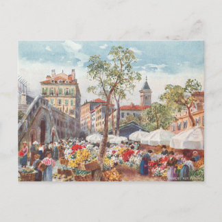 ニース、フランス花市場 ポストカード