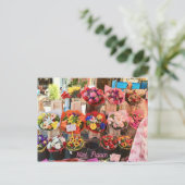 ニース,フランス – フラワーマーケット – マルシェauxフルーア ポストカード (スタンド正面)