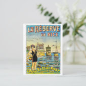 ニース、フランス、水着の女性のビーチ ポストカード (スタンド正面)