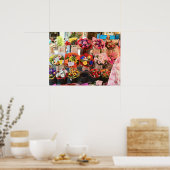 ニース，フランス – 花市場 ポスター (キッチン)