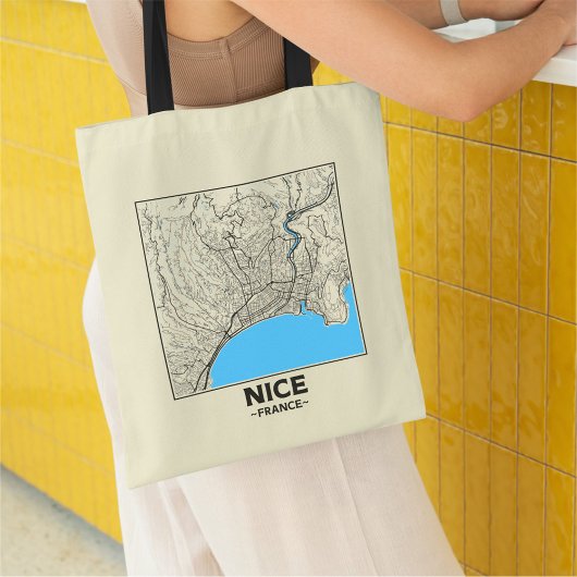 ニース フランス 都市地図 トートバッグ