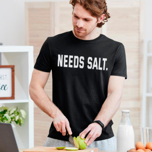ニーズ塩おもしろい料理シェフグルメ Tシャツ