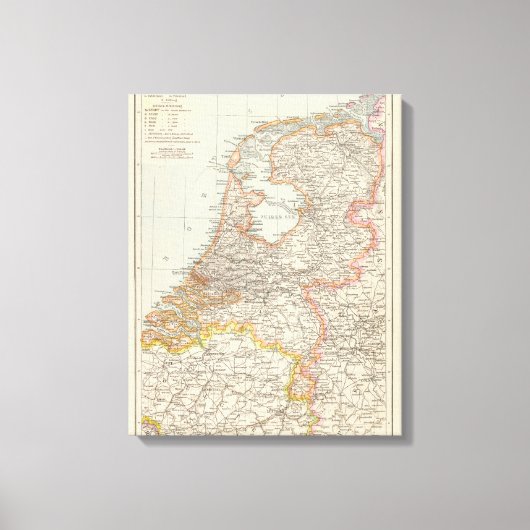 ニーダーランド – オランダの地図 キャンバスプリント (正面)