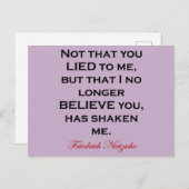 ニーチェあなたが私に嘘をついたのではない引用文 ポストカード (正面/裏面)