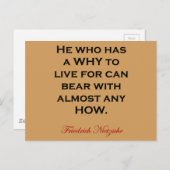 ニーチェの名言 - どんな状況でも耐えろ ポストカード (正面/裏面)