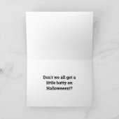 ニーチェハロウィーンホリデーカードこうもりオレンジパープル カード (内部)