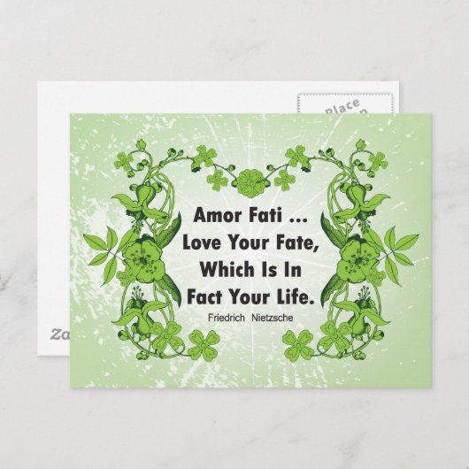 ニーチェ引用文あなたの運命を愛して… ポストカード (正面/裏面)