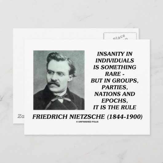 ニーチェ精神異常が個人で珍しい引用文 ポストカード (正面/裏面)