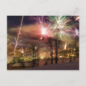 ニーデラウ・チロル・オーストリアの大晦日の花火 シーズンポストカード (正面)