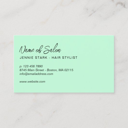 ニートアローブラックミントミニマル次アポイントメント 予約カード (裏面)