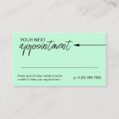 ニートアローブラックミントミニマル次アポイントメント 予約カード (正面)