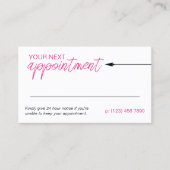 ニート矢印ホットピンク次ミニマルアポイントメント 予約カード (正面)