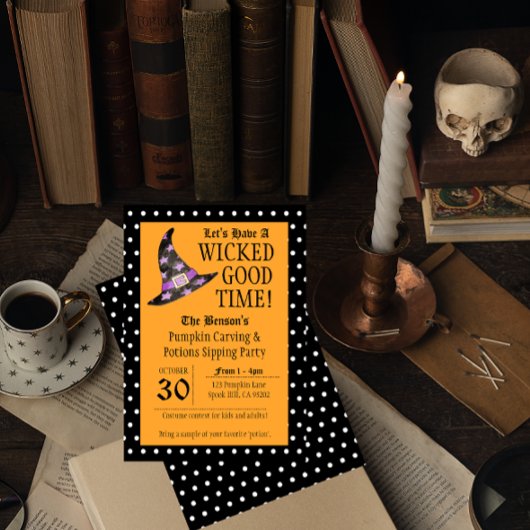 ニードグッドタイムオレンジハロウィーン招待状 招待状