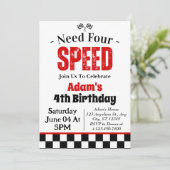 ニードフォースピード坊や 4歳の誕生日パーティー 招待状 (スタンド正面)