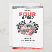 ニードフォースピード リトルレーサー 4歳の誕生日 招待状 (正面)