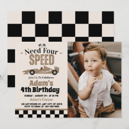 ニードフォースピード レーシングカー 男の子 4歳 誕生日パーティー 招待状