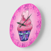 ニードリッヒールローザカップケーキミットハーツ ラージ壁時計 (傾斜)