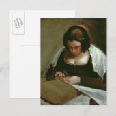 ニードルウーマン， c.1640-50 ポストカード (正面/裏面)