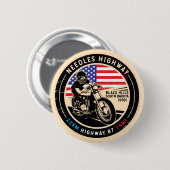 ニードルハイウェイサウスダコタバイク 缶バッジ (正面&裏面)