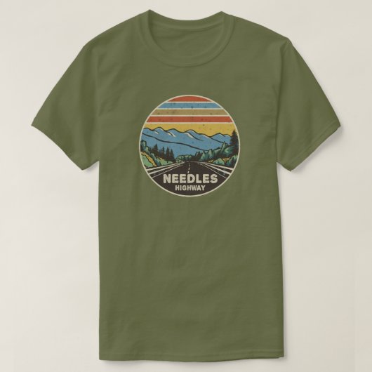 ニードルハイウェイサウスダコタ山脈 Tシャツ (デザイン正面)