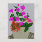 ニードルフラワーと4時花 ポストカード (正面)