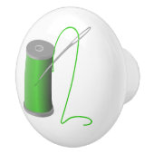 ニードル付き緑の糸裁縫ルームのデコ セラミックノブ (右)