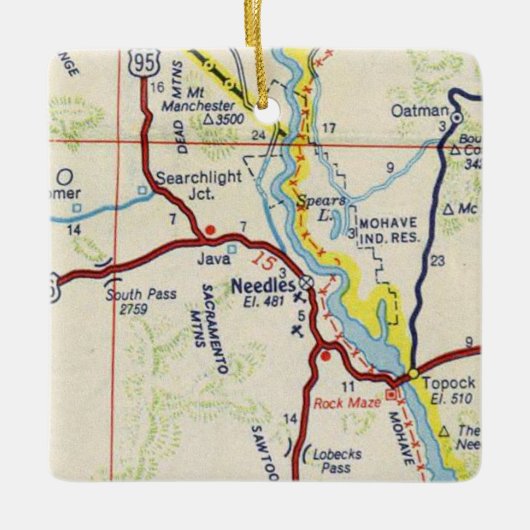 ニードルCAヴィンテージマップ セラミックオーナメント (正面)