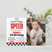 ニード・フォー・スピード坊や 4歳の誕生日パーティー 招待状 (スタンド正面)
