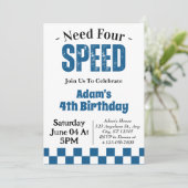 ニード・フォー・スピード・ボーイ 4歳の誕生日パーティー 招待状 (スタンド正面)