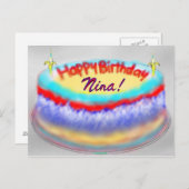 ニーナお誕生日ケーキ ポストカード (正面/裏面)