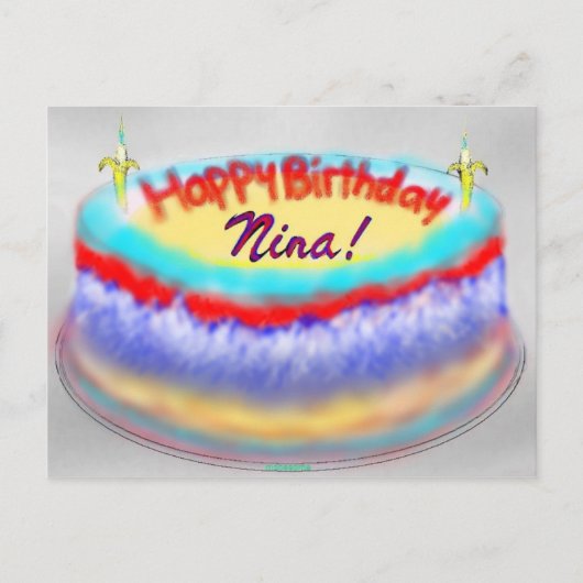 ニーナお誕生日ケーキ ポストカード (正面)