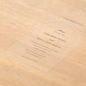 ニーナシンプルエレガントな結婚式の日付を保存 アクリル招待状 (レイダウン)