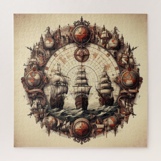 ニーナ – ピンタ – サンタマリア – クリストファーコロンブス ジグソーパズル (縦)