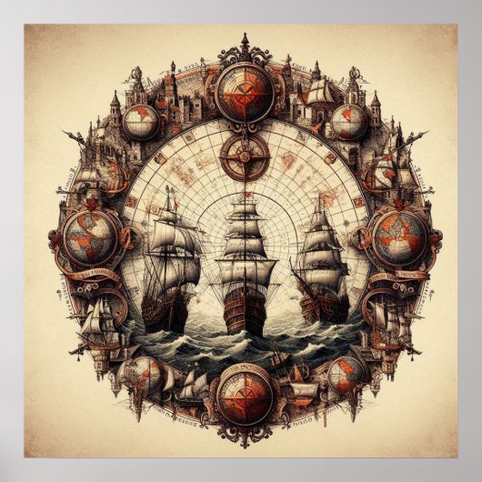 ニーナ – ピンタ – サンタマリア – クリストファーコロンブス ポスター (正面)